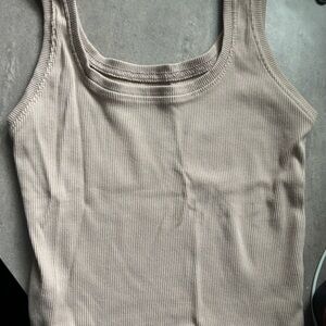 wild fable Ribbed Scoop Tank Top - Light Beige